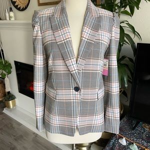 Riley & Rae Women Fitz Multicolor Plaid One Button Blazer SZ 2 NWT